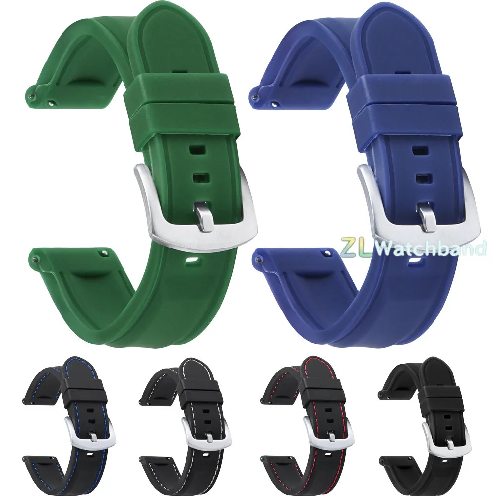 Universal Waterproof Silicone Sports Watch Band - Quick Release Wristband