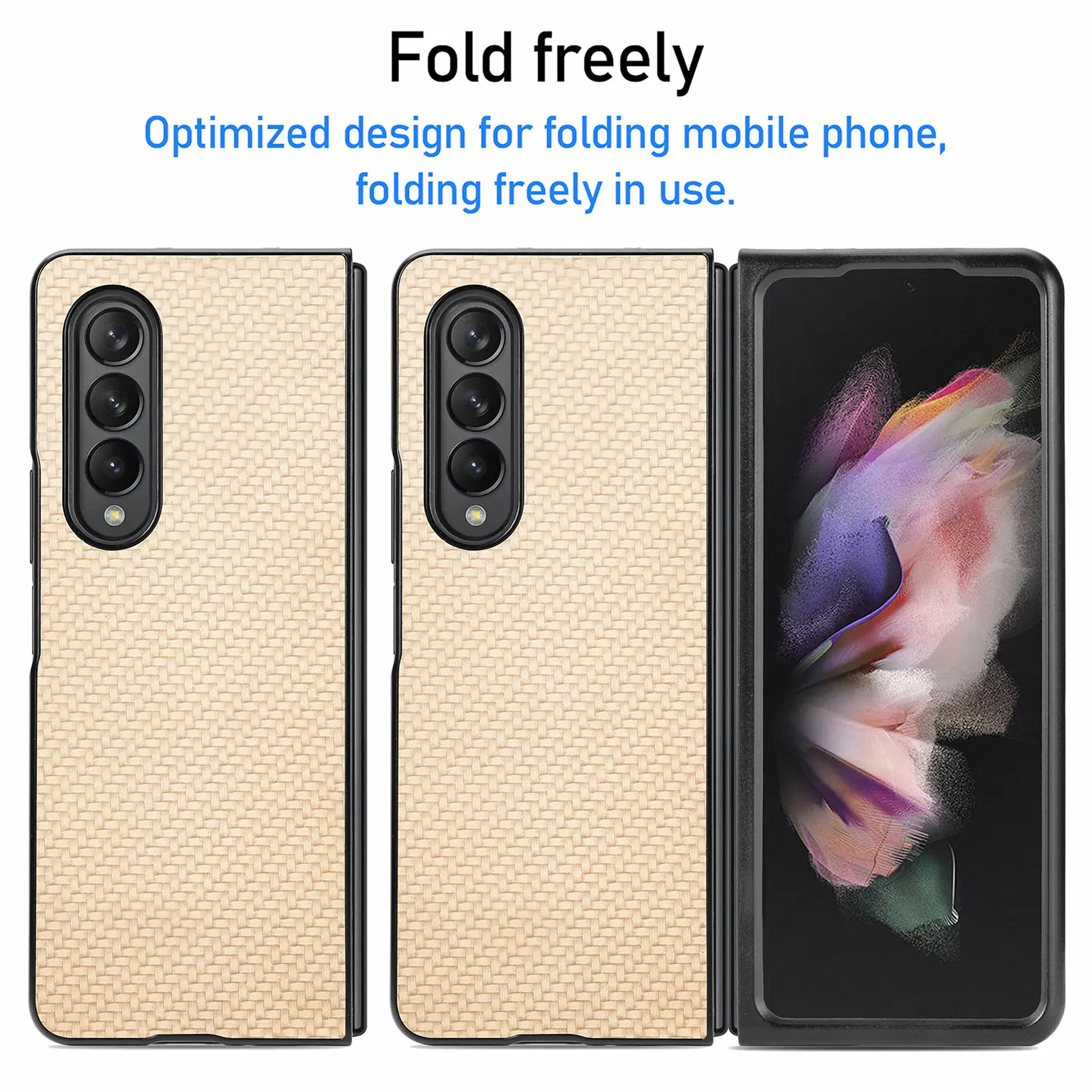 Anti-Falling Carbon Fiber Phone Case For Samsung Galaxy Z Fold4 Fold 4 Fold3 Fold2 Fold 3 2 Anti-Knock Folding Cover Cases