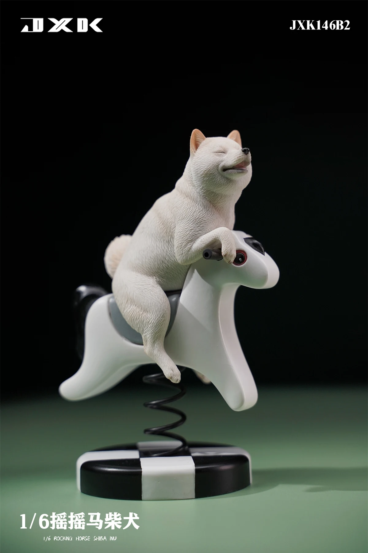 JXK 1/6 Rocking Horse Cute Shiba Inu Figure Funny Animal Model