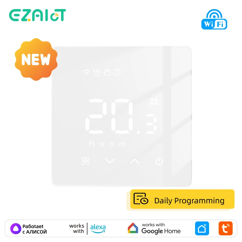 Smart WiFi Thermostat with Daily Programmable Temperature Control