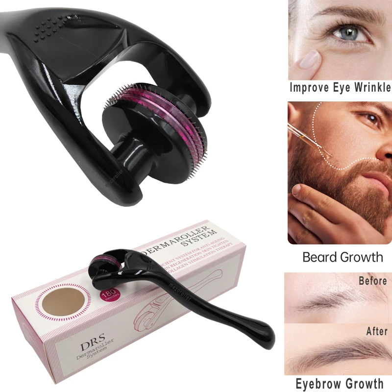 Brows Derma Roller Microneedling DRS 180 Micro Needle For Eyebrows Scalp Hair Beard Growth Crow's Feet Skin Care MTS Mesotherapy