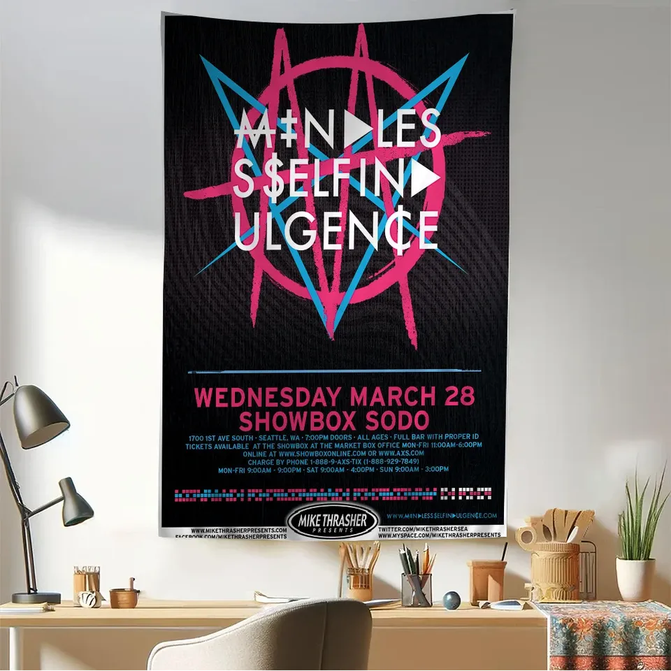 Mindless Self Indulgence Anime Tapestry Hanging Tarot Hippie Wall Rugs Dorm Home Decor