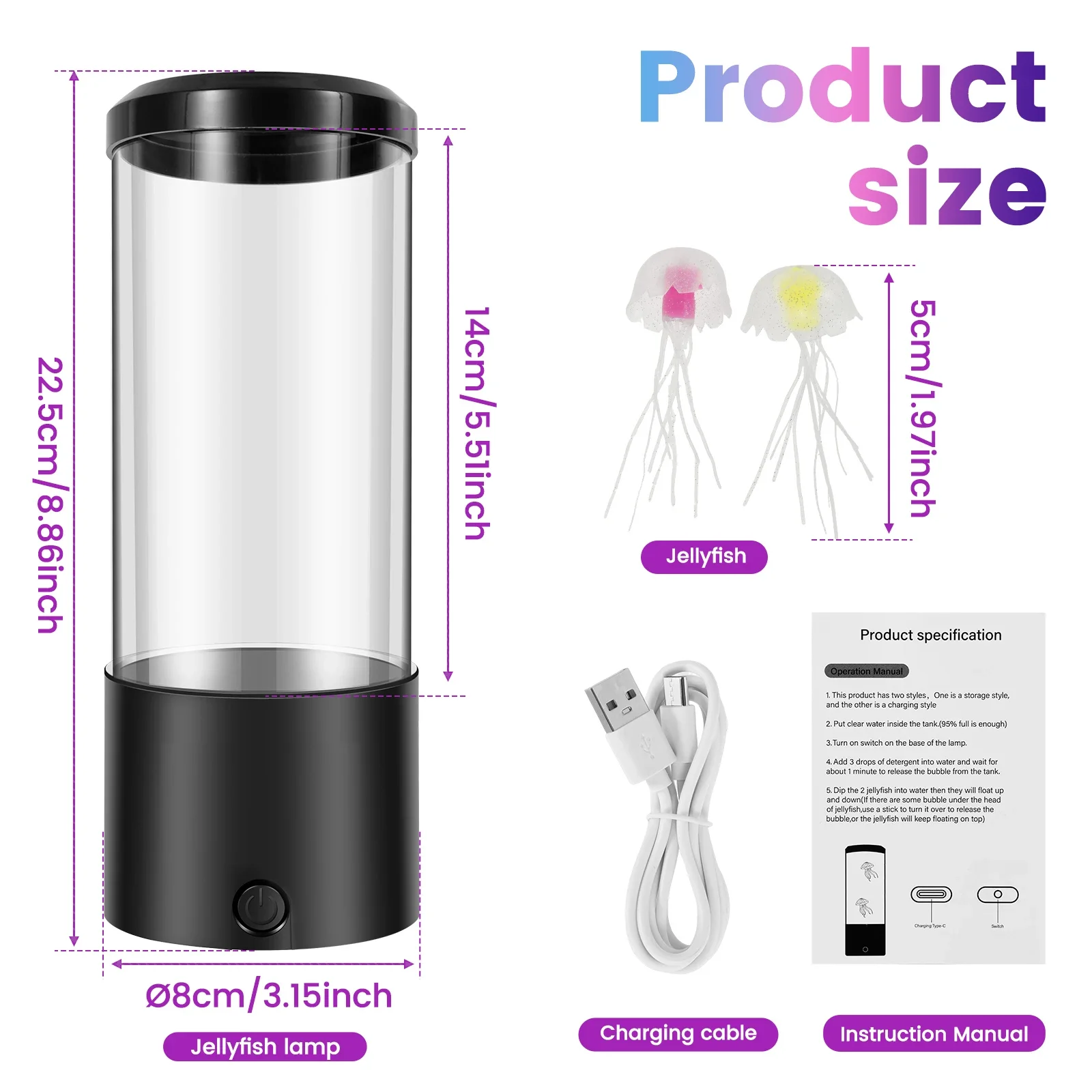 מנורת לד ג'ליפיש לבה USB מנורת לילה ג'ליפיש חשמלית מרובה צבעים תאורת מצב שולחן עיצוב לחדר ילדים בית