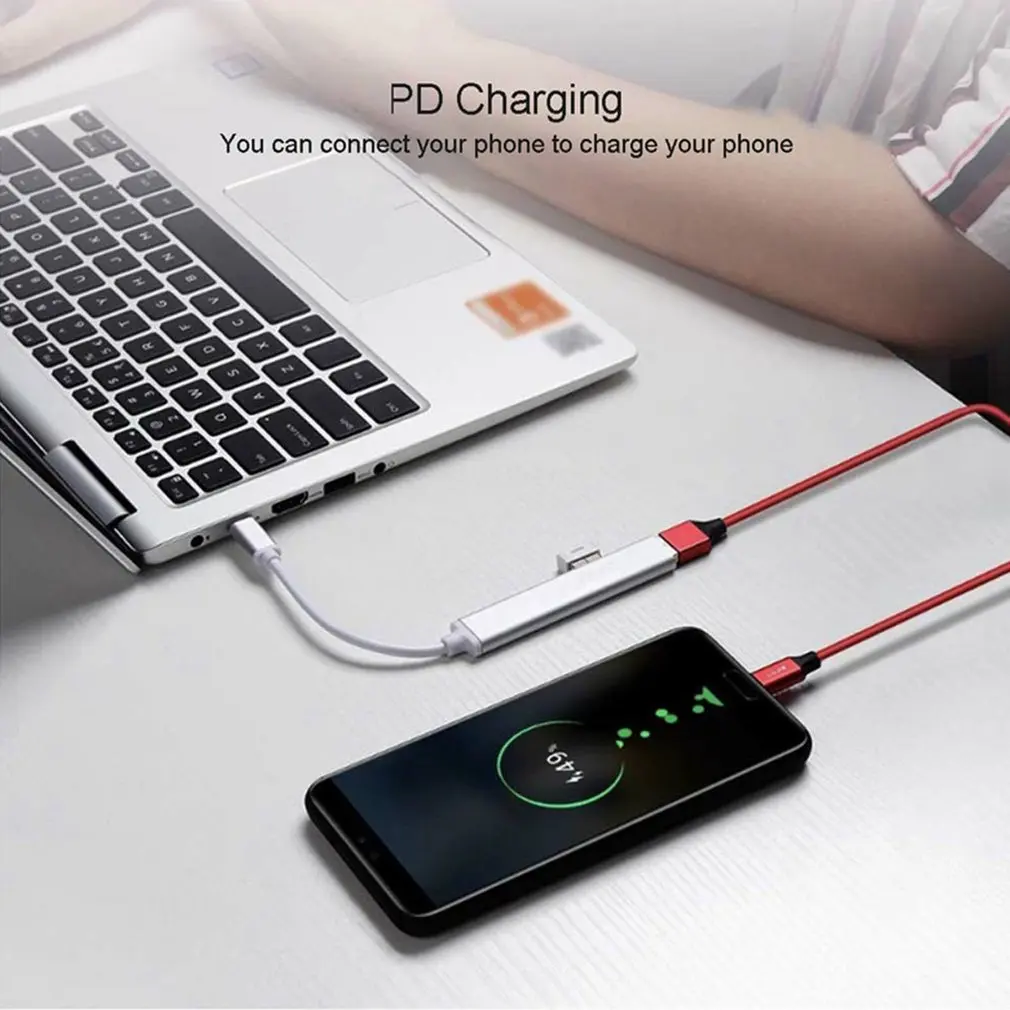  4-in-1 USB Ʈũ  ŷ ̼ ٱ ̽ Ȯ USB C-USB 3.0 Ʈ  -C 3.0 й