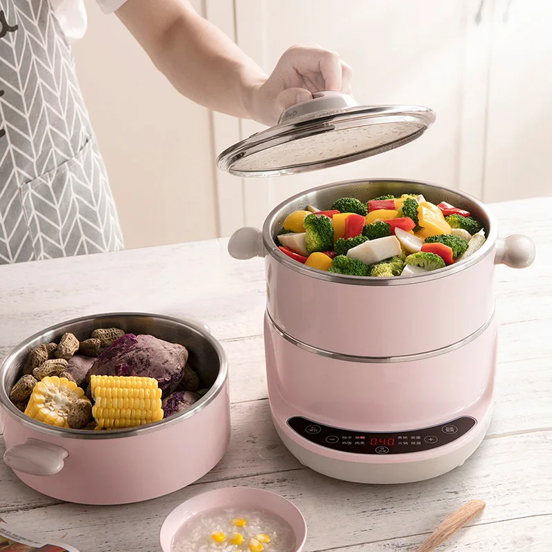 Household Electric Food Steamer Stainless Steel Double-layer Multifunctional Electric Cooker Egg Steamer