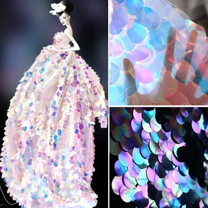 Gradually-changing-color-fashion-laser-fabric-encryption-fish-scale ...