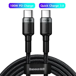 Baseus 100W Fast Charging USB-C to USB-C Cable - 2m (100W Black)