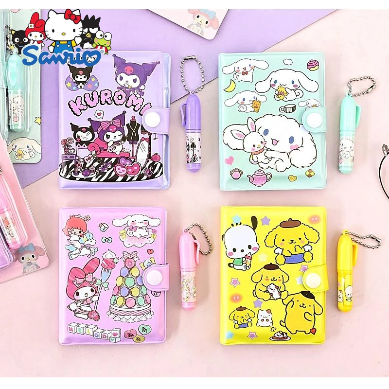 

Sanrio Handbook Kuromi Cinnamoroll Melody Pompompurin Cartoon Cute Children Notebook And Ballpoint Pen Set Child Gift Wholesale