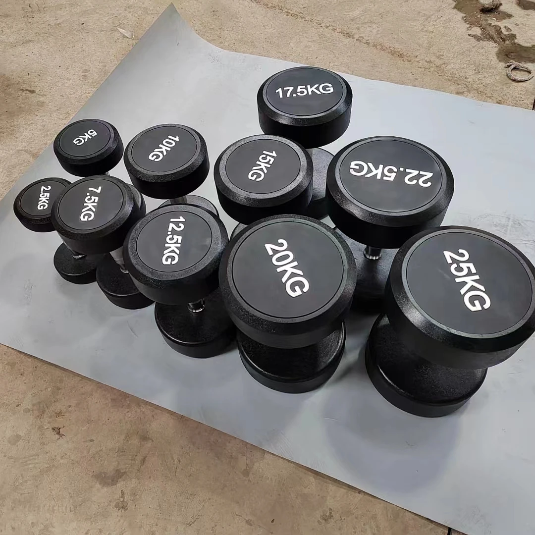 The Hot Selling 2.5kg To 50kg Rubber Covered Round Dumbbells for Body Building