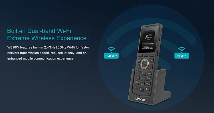 Description Picture 4 of itemLINKVIL Wireless WiFi SIP VoIP Protocol Audio Handheld Phone for Office Home Hotels Portable with Belt Clip US Plug SIP Phone