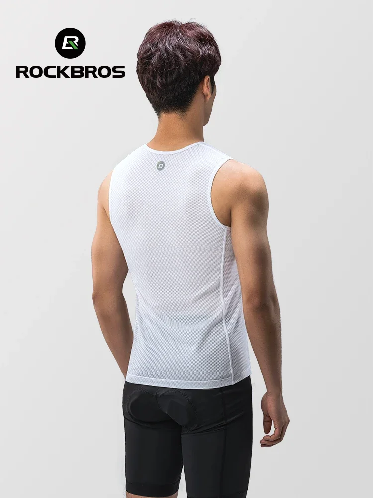 ROCKBROS Bike Vest Breathable Men's Sleeveless Short Summer Undershirt Windbreaker Tshirt Quick Dry Elastic Mesh Underwear