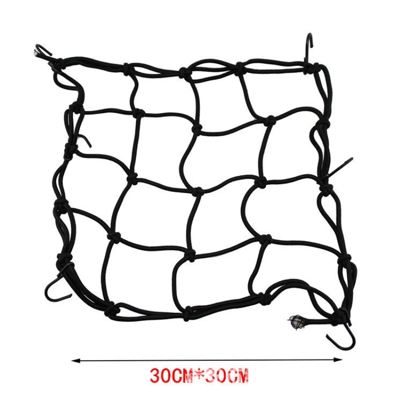 Motorcycle Cargo Net 30*30cm / 40*40cm Heavy-Duty Elastic Motorcycle Luggage Net Helmet Holder Tank Mesh Adjustable Hooks