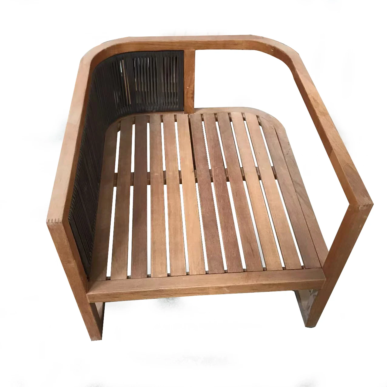Outdoor Leisure Rattan Courtyard Solid Wood Sunscreen Garden Single Sofa