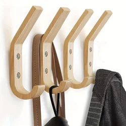 Natural Oak Decorative Wooden Wall Hooks - Heavy Duty Vintage - Style Coat Organizers (1 piece)