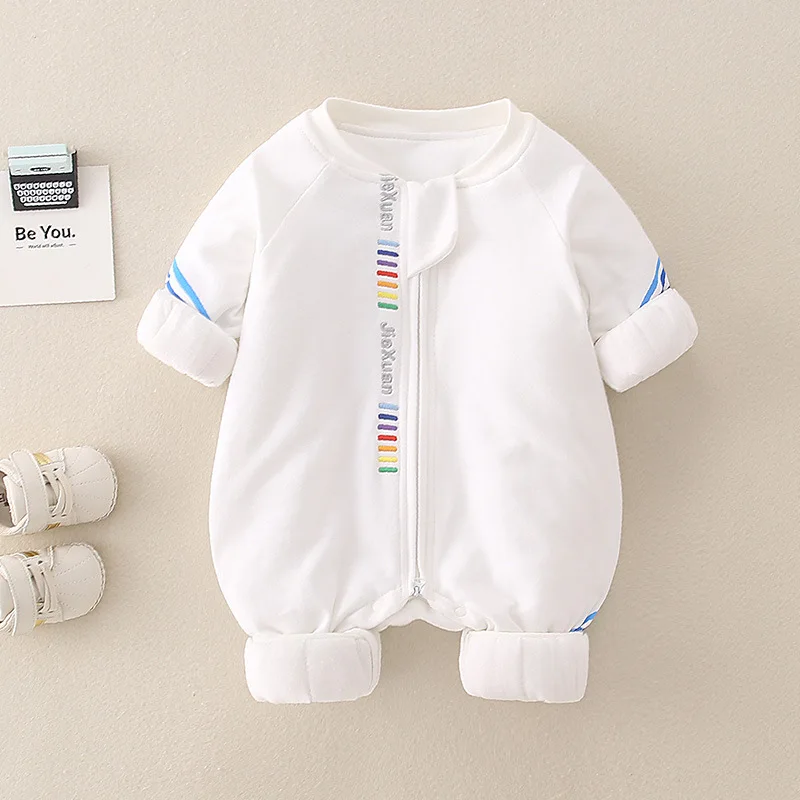 

New baby autumn and winter pure cotton home clothes onesie baby children's thickened cotton outside clothing crawl suit
