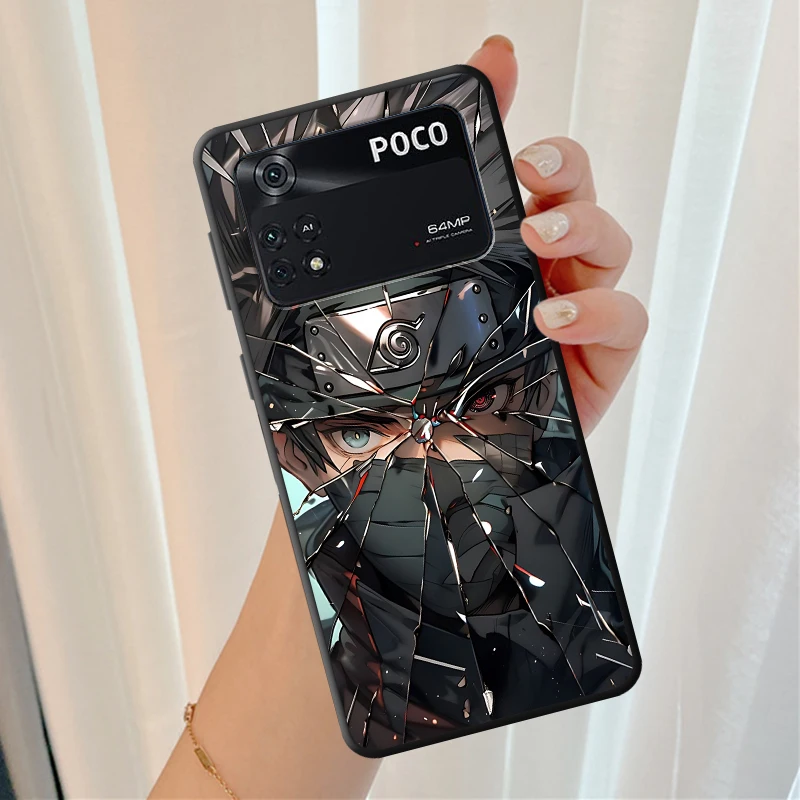 Black Soft Phone Cover with Anime NN-arutoS Design