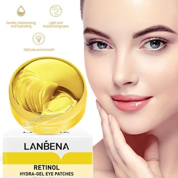 LANBENA 콜라겐 아이 패치, 다크 서클, 주름 제거, 레티놀 VC 아이 패드, 수면 페이스 마스크, 스킨 케어, 60 개