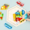 Baby Montessori Toy Wooden Puzzle Tangram Jigsaw Puzzle Game 3D Puzzle Preschool Early Learning Educational Toys for Children 4