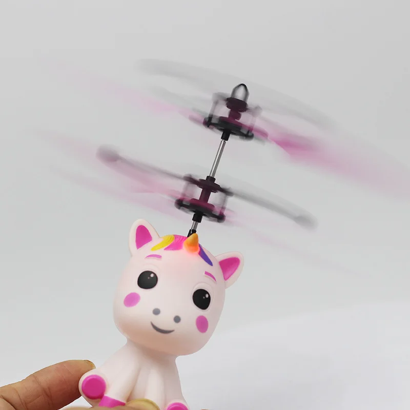 1 Pc Induction Unicorn Helicopter Toy Suspended Children's Induction Aircraft Toy Rechargeable Birthday Gift 2