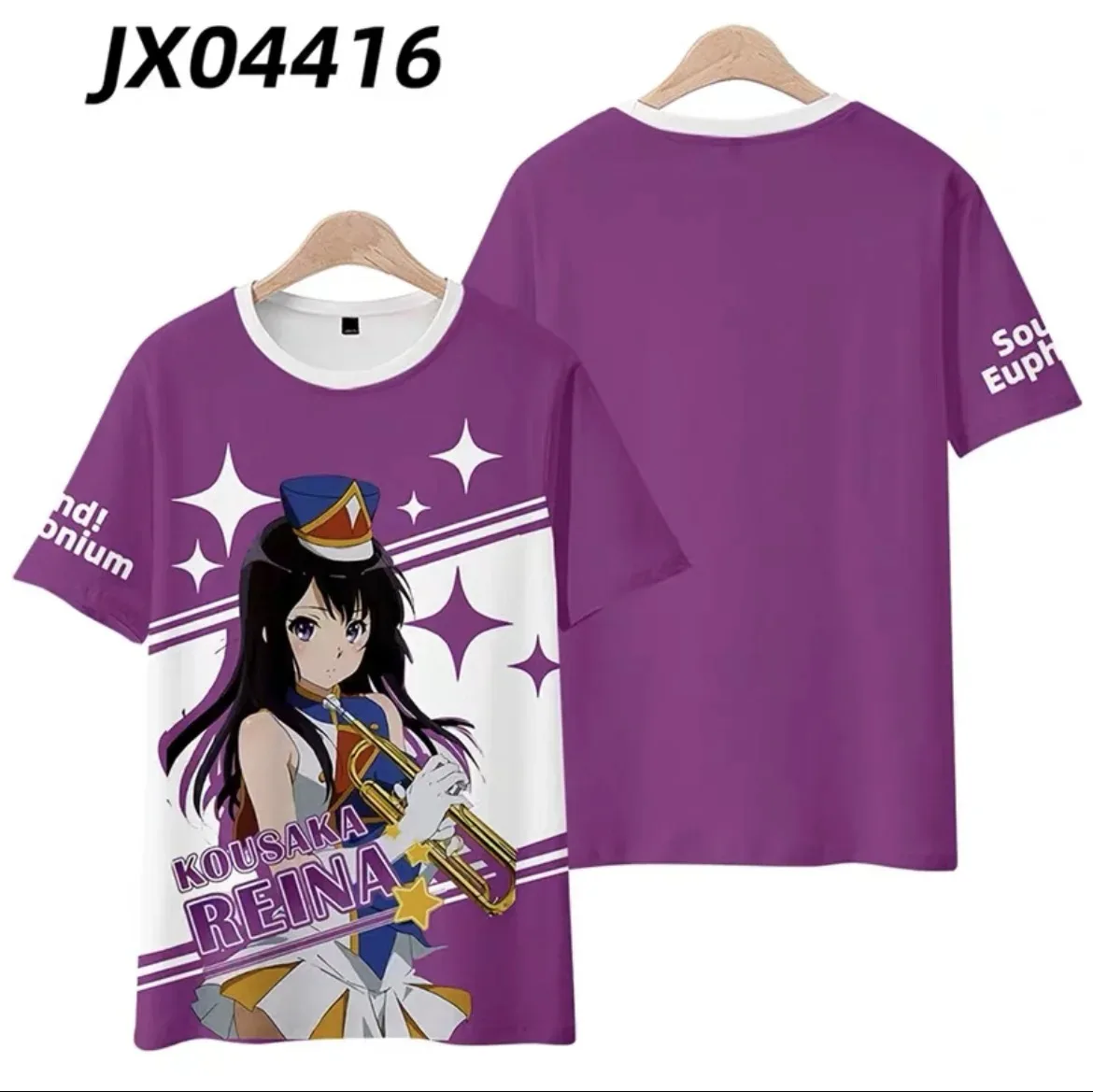 Som! Em torno do pesco ç o t-shirt com press ã o 3d, manga curta, streetwear anime japon ê s, moda ver ã o