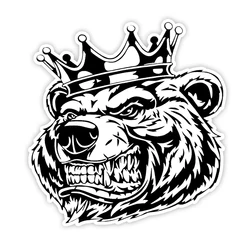 21909# Creative Car Sticker Bear in Crown Bumper Windshield Auto Decal Decoration Exquisite Waterproof
