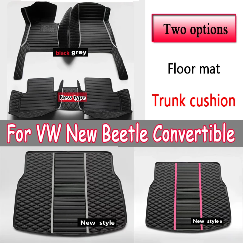 Tappetini Auto Per Vw Volkswagen New Beetle Convertible 1998 ~ 2011 Tappeto Impermeabile Tapetes Para Automovil Tappetini Auto Accessori Auto