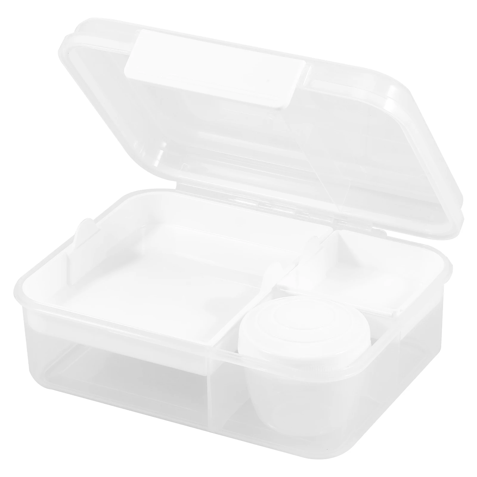 Snackle Box Container Double Layer Meal Prep Containers Reusable Snack Container Compact Salad Box with Removable Trays Sauce