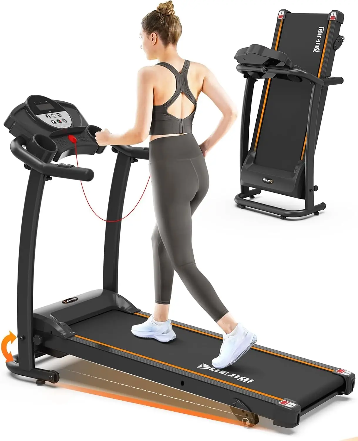 Treadmill with Incline, 3.0HP Foldable Treadmill for Home Office Small Space Portable Walking 240 Lbs