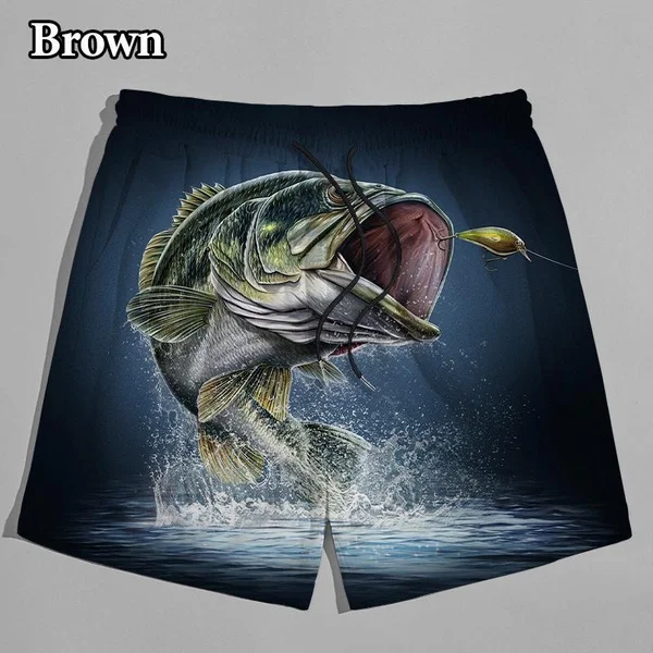 Men\'s Fashion Casual 3D Printed Fish Shorts Hobby Carp Shorts Fishing Shorts