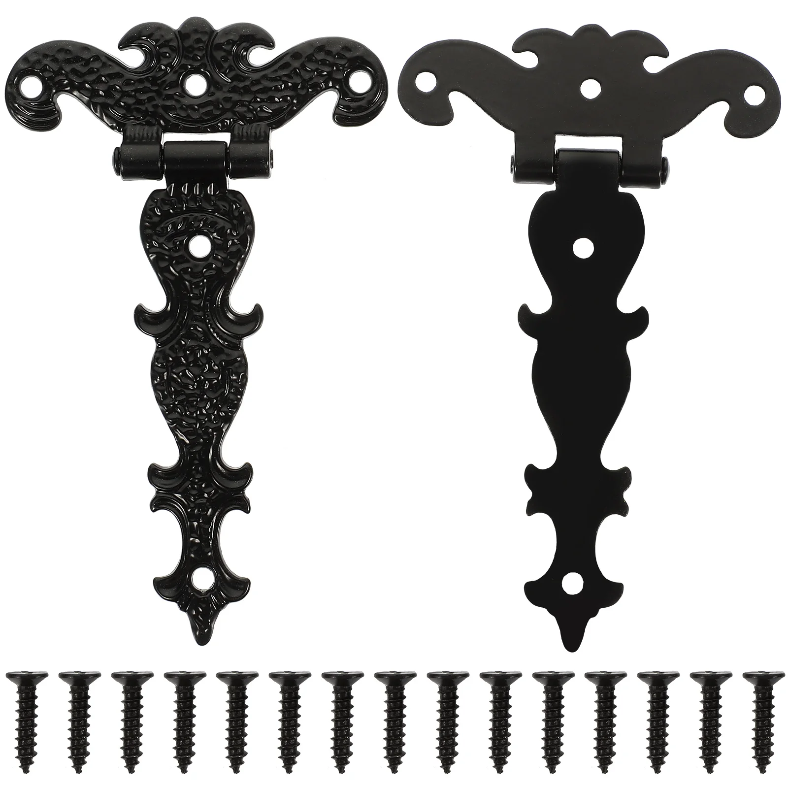 2 Pcs T-Shaped Door Hinge Shed Hinges Heavy Duty Cabinet Hardware Barn Gate Kit Outdoor Fence Zinc Alloy Shutter