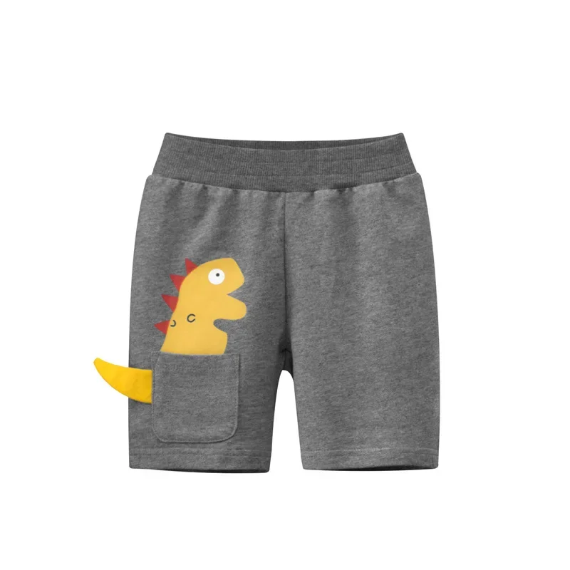 Summer Boys Shorts Casual Stretch Cartoon Dinosaur Sports Mid Waist Beach