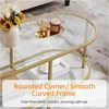 Coffee Table Oval Gold Glass 2-Tier Coffee Table, 42-Inch,   With Storage Shelves and Metal Frame,Living Room Coffee Table 4