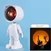 LED Seven Colors Light Sunset Light Astronaut Light Rainbow Projection Night Light 360Degree Rotation Rechargeable Ambient Light 3