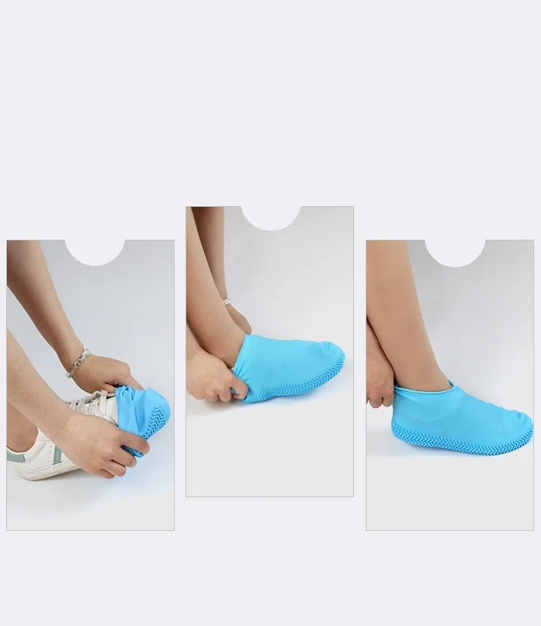 Waterproof Shoe Covers Non-Slip Rubber Overshoes For Rainy Days Reusable Boot Protectors M/L