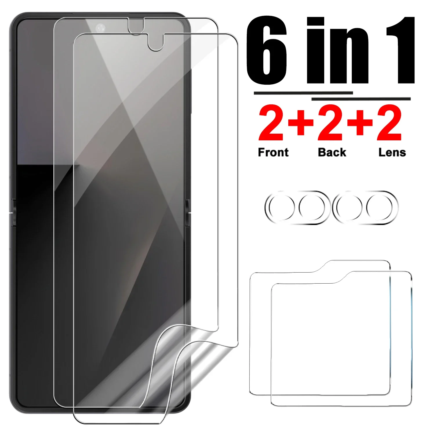 Premium Tempered Glass Screen Protectors with Soft Hydrogel Film and Anti-Scratch Lens Cover