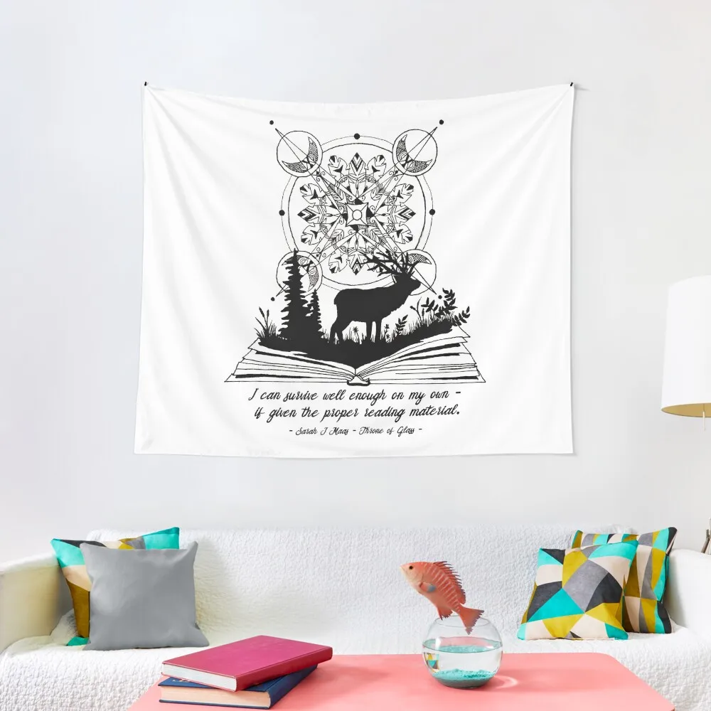 

ToG Deer Quote Plain (SJM Art Collection) Tapestry Art Mural Room Decorations Aesthetics Decoration Home Tapestry