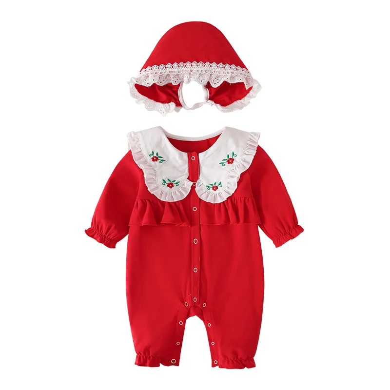 Autumn New Baby One-piece Clothes Girl Baby Full Month Old Long Sleeve Ha Yi Climbing Clothes