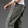 100% Pure Cotton Casual Pants for Men High Waist Loose Cargo Trousers Outdoor Multi-Pocket Straight Joggers Male Cargo Pants 1