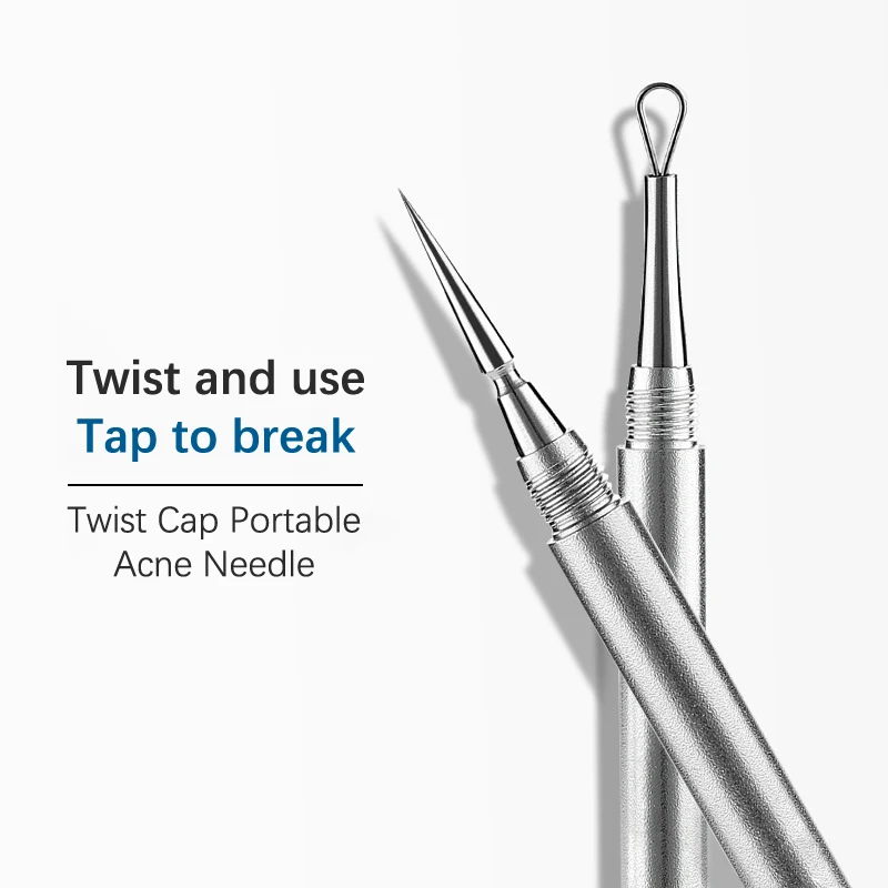 Double Head Blackhead Comedone Acne Blemish Extractor Remover Stainless Needles Blackhead Pimple Blemish Extractor Remove Tools blackhead remover acne remover