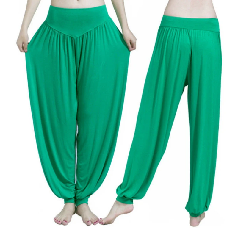 Women Yoga Pants Plus Size Colorful Bloomers Dance TaiChi Full Length Modal Clothes