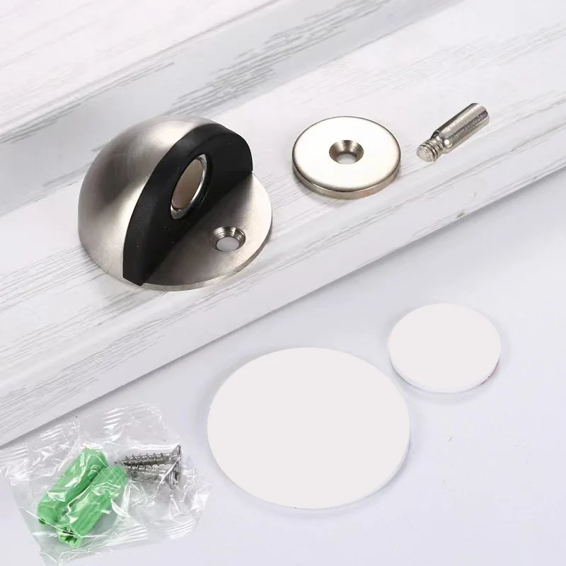 Magnetic Door Stopper Stainless Steel Punch-free Anti-collision
