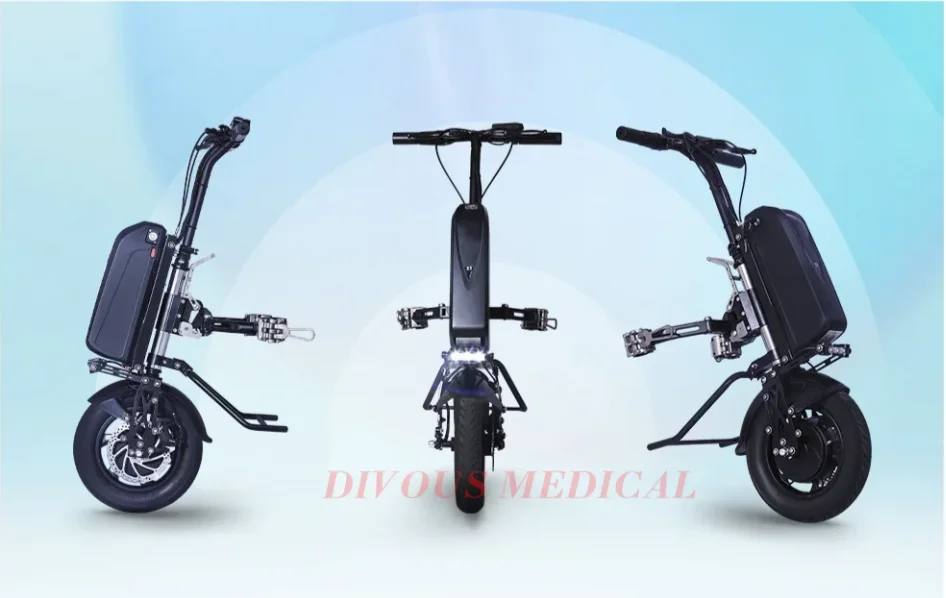 Lightweight Model with 12Inch Tires Lithium Battery Wheelchair Trailer Electric Handbike Handcycle for Manual Wheelchairs