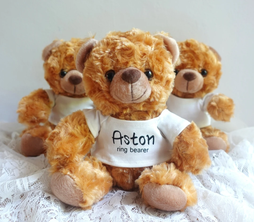 1X предложение на кольцо, подарок для мальчика Paige, подарок для девочки с цветком, персональный подарок, медведь Тедди, Свадебный сувенир