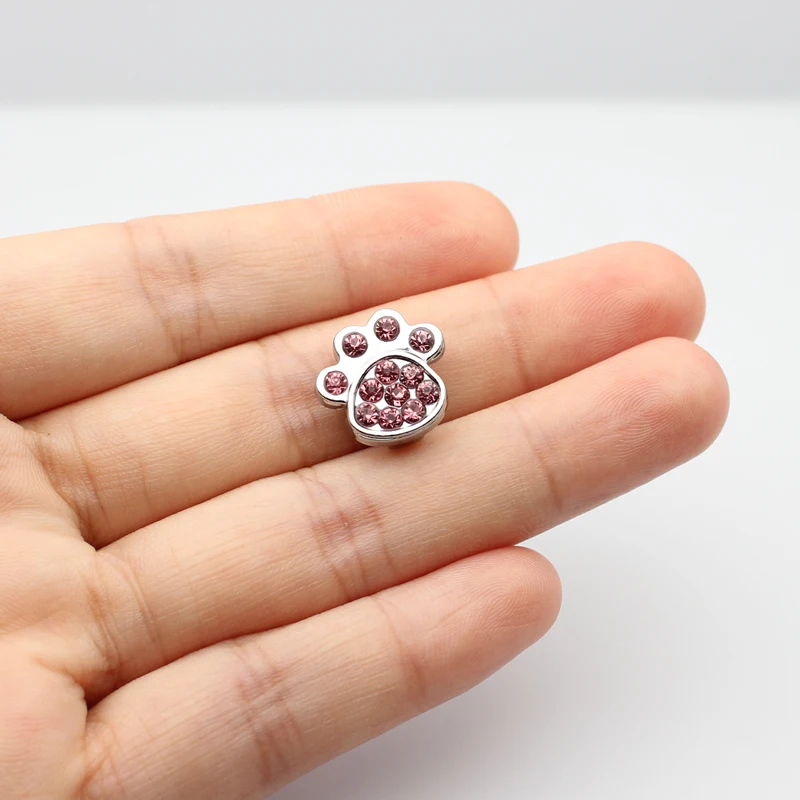 thumbnail image 1 of Dijes con letras deslizantes del alfabeto, aleación de 8 mm, diamantes de imitación rosas, 1 unidad, aptos para pulseras, collares para mascotas, fabricación de joyas, regalo para mujeres y niños, 1 of 5