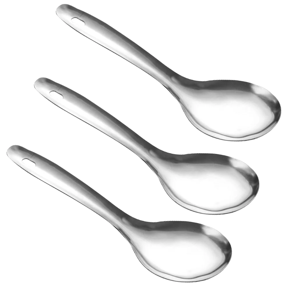 

English title: Rice Paddle Spoon Stainless Steel Rice Scoop Metal Serving Spoon Cooking Utensil Rice Servers Soup Ladle