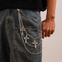 Chaîne de pantalon en métal Punk, chaîne de taille Hip Hop, pendentif croix, chaîne de jean pour hommes et femmes, accessoires cadeaux 2