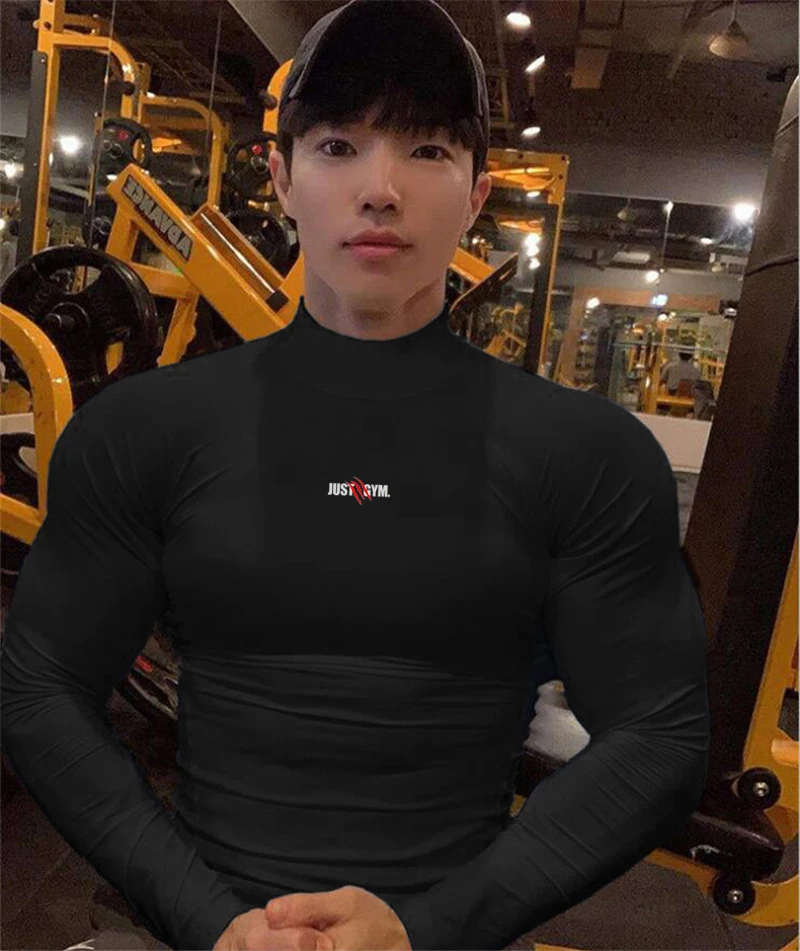 

Новые поступления корейский стиль Высокий воротник мужская Тонкая Повседневная Спортивная одежда для фитнеса