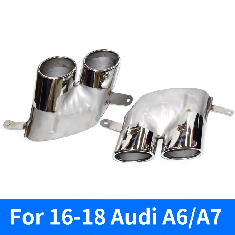 Exhaust pipe modification four-outlet tailpipe stainless steel tip muffler nozzle For 16 17 18 Audi A6 A7 S6 S7 model
