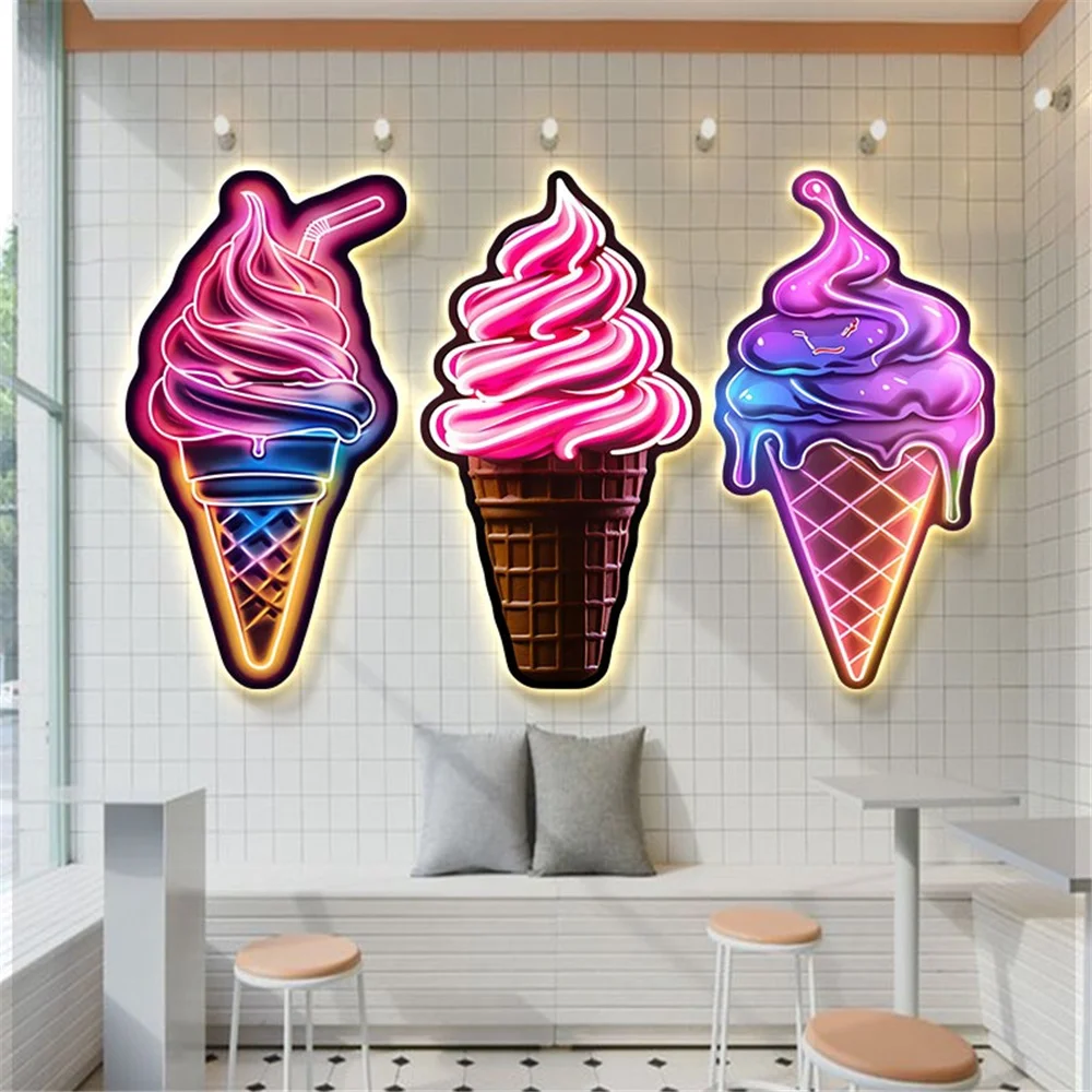 Ice Cream Lantern Painting Led Wall 6