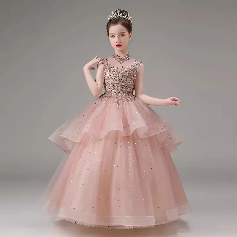 Little Girls Princess Party Ball Gown Kids Puffy Tutu Sequin